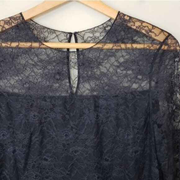 Jason Wu |  Long Sleeve Lace Overlay Black Dress - Picture 4 of 8